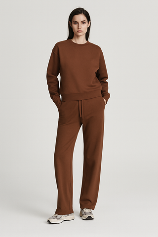 Soft Modal Scuba Mix Wide-leg Drawstring Pants