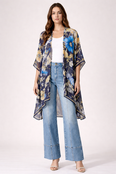 Midnight Botanique Summer Kimono