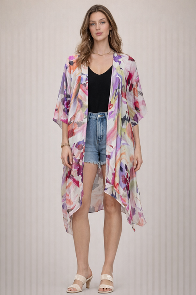 Watercolor Multi Summer Kimono