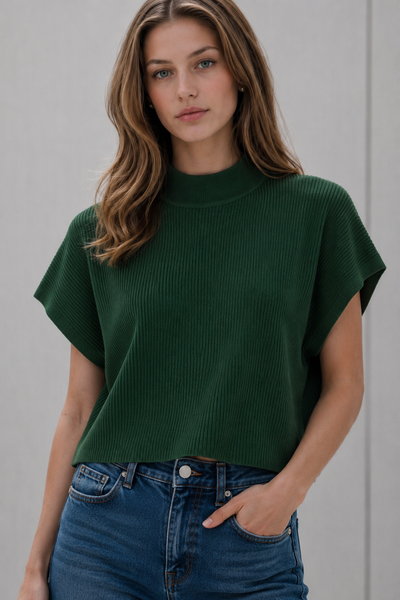Breathable High Neck Knit Top