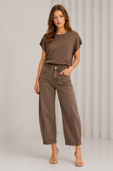 Soft Denim Barrel Jeans