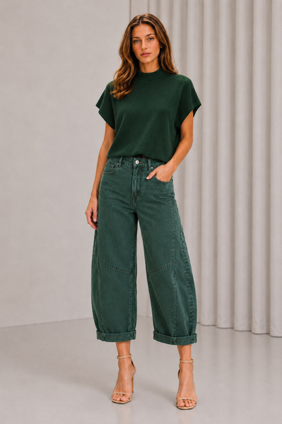 Soft Denim Barrel Jeans