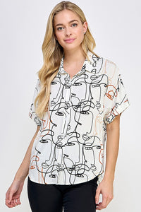 Camisa Lightweight manga corta de botones Caras