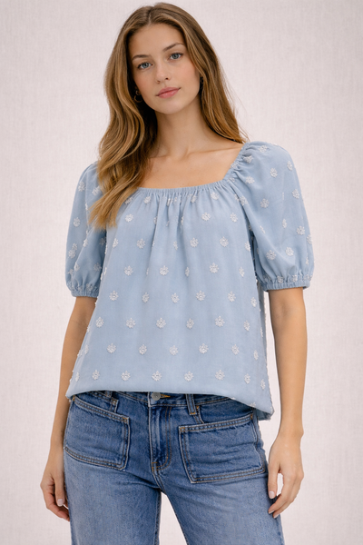 Off Shoulder Blouse With Shoulder Elastic Band