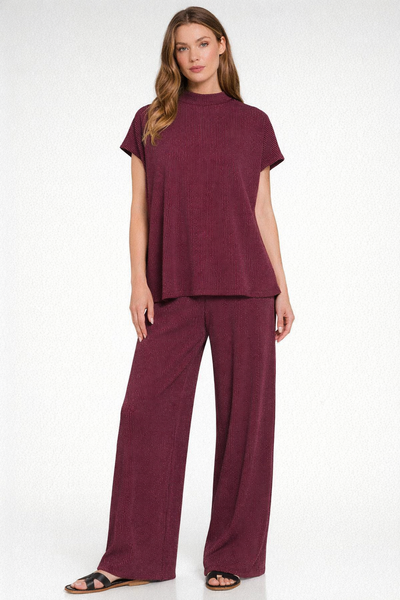 Ribbed Short Sleeve Tee & Pants Set