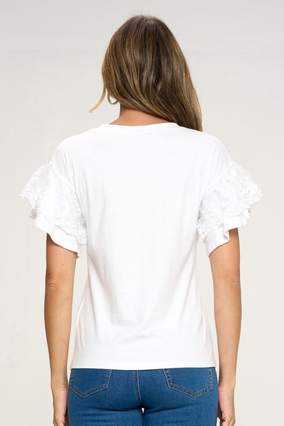 Stretch Laced Short Sleeve Top