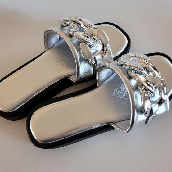 Faux Leather Sliders Chain