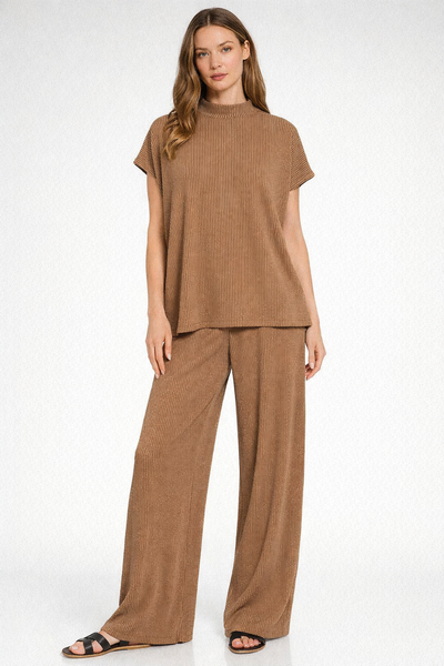 Ribbed Short Sleeve Tee & Pants Set