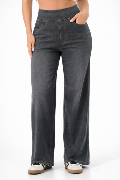 Ultra Soft Tencel Denim Pull On Wideleg Jeans
