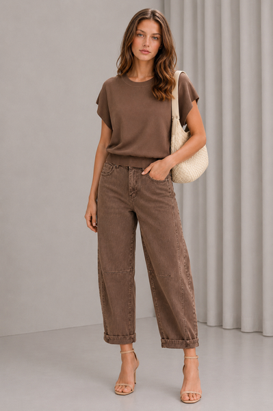 Soft Denim Barrel Jeans