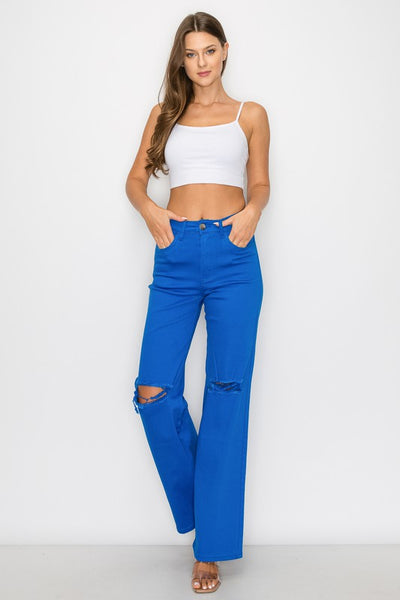 Super Stretch High Rise Wide Leg Jeans