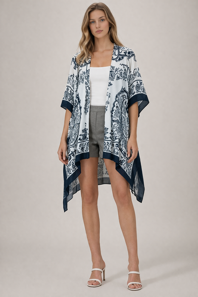 Navy Mandala Summer Kimono