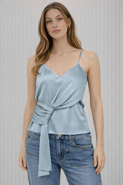 Hammer Satin V-neck Top