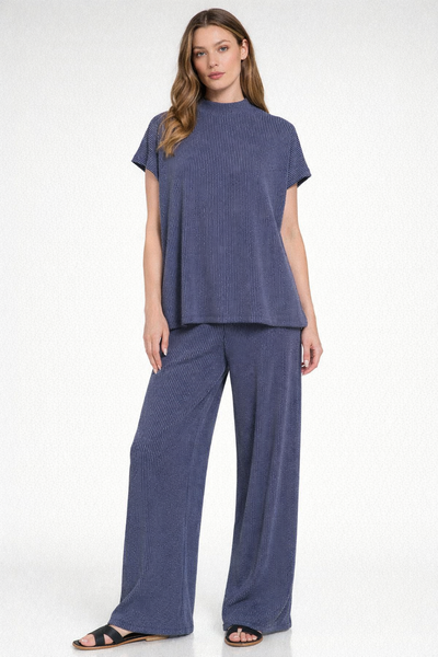 Ribbed Short Sleeve Tee & Pants Set