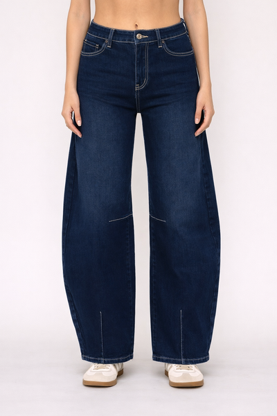 Stretch Denim Barrel Jeans