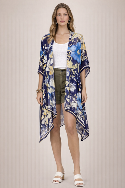 Midnight Botanique Summer Kimono