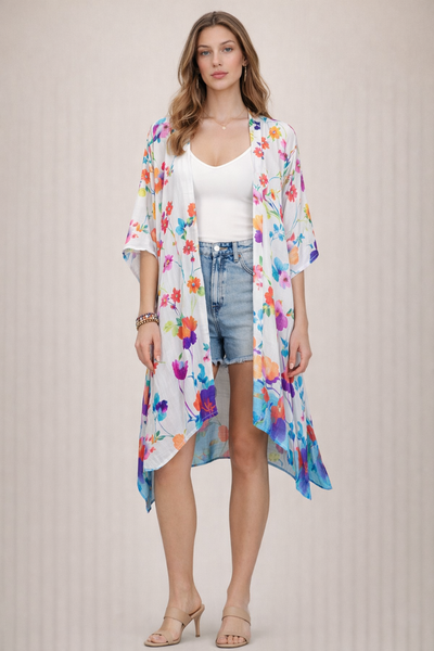 Wildflower Splash Summer Kimono