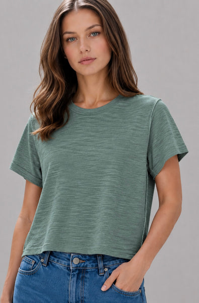 Playera Básica Slub Manga Corta