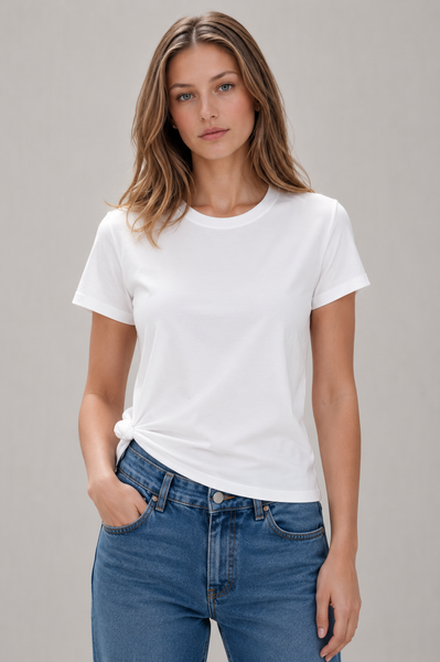 Stretch Cotton Solid Tee