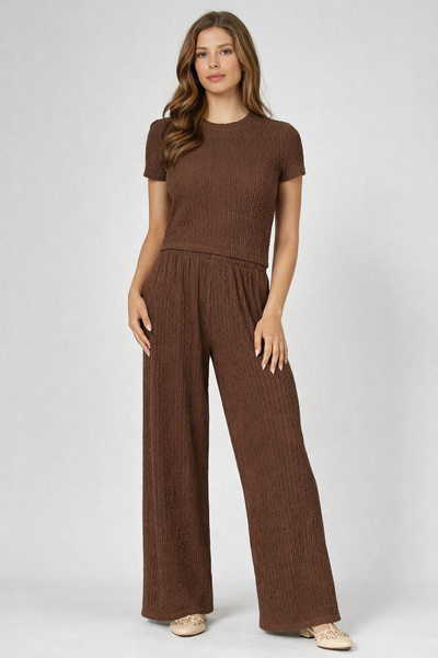 Crinkle Plisse Loungewear Pants