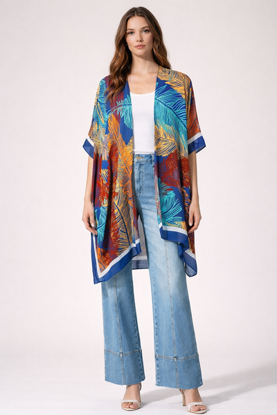 Abstract Feather Summer  Kimono