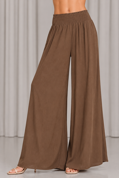 Pantalon Palazzo con Cintura Smock