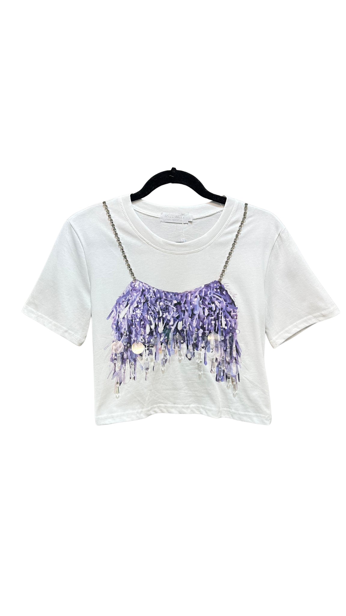 Coquette Embellished Cropped T Shirt
