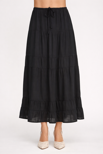 Linen Blend Maxi Skirt