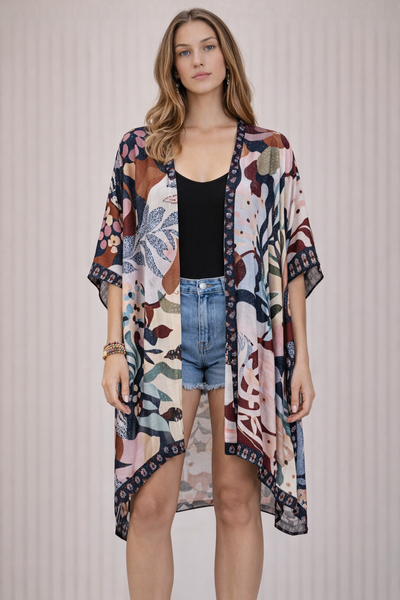 Botanical Floral Summer Kimono
