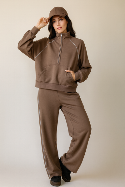 Soft Scuba Knit Comfy Casual Track Pants