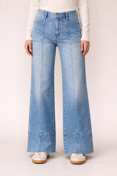 Tummy Control Slim Wideleg Denim Jeans