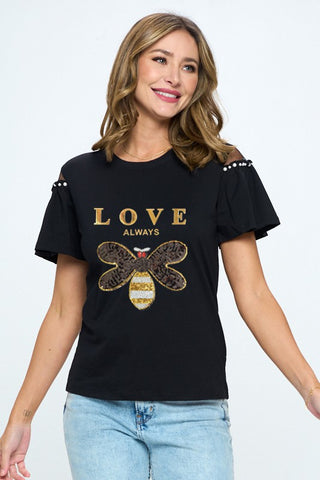 Love Always T- Shirt Stretch con Manga Olan