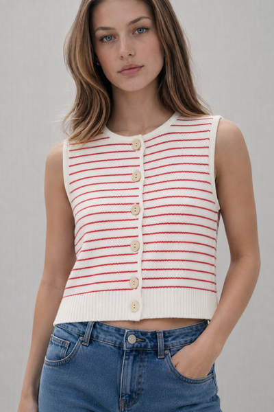 Chaleco knit Cardigan de Rayas