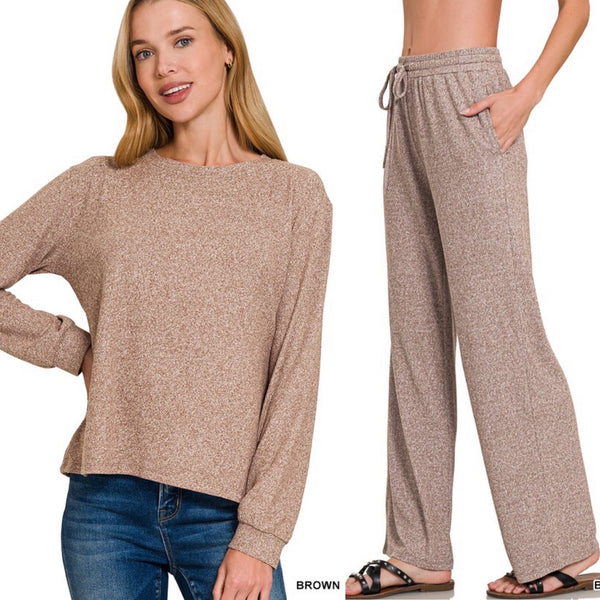 Super Soft Melange Hacci Lounge Pajama Set