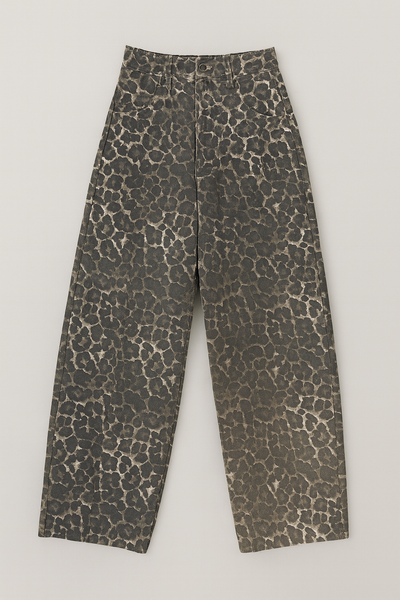 Baggy Barrel Mocha leopard Denim Jeans