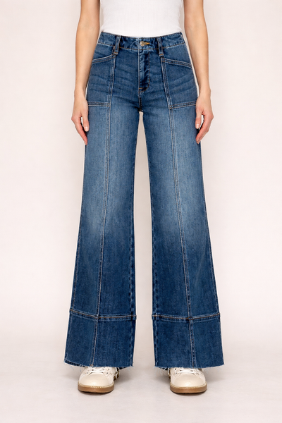 Tummy Control Slim Wideleg Denim Jeans