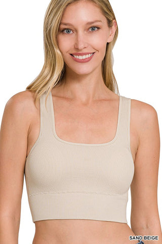 Ribbed Tank Top (Removable Bra Pads)