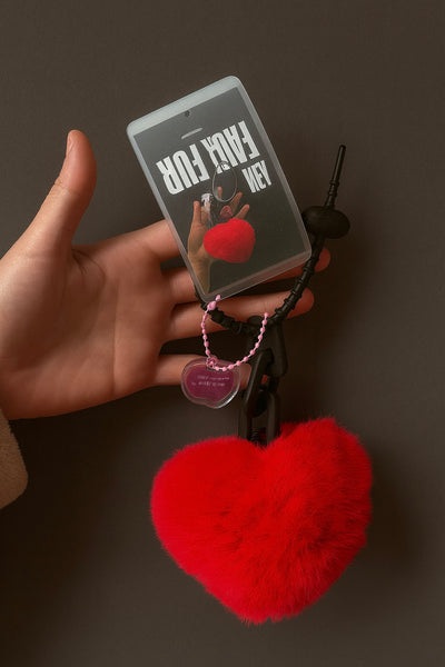 Heart Soft Faux Fur Keychains/ Bag Charm