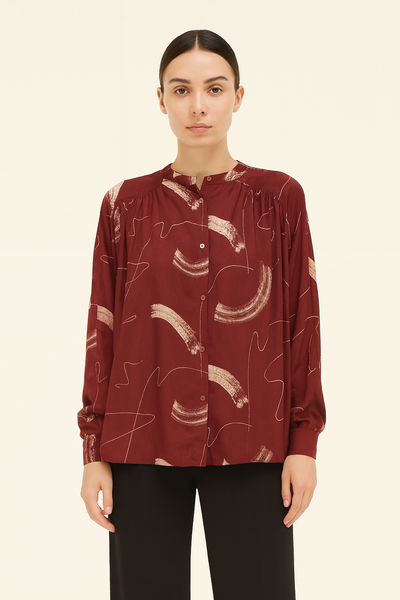 Satin Stroke Print Shirt
