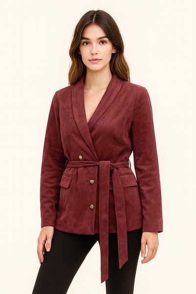 Faux Suede Blazer Jacket