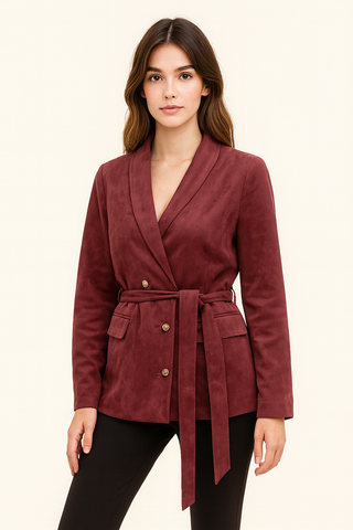 Faux Suede Blazer Jacket