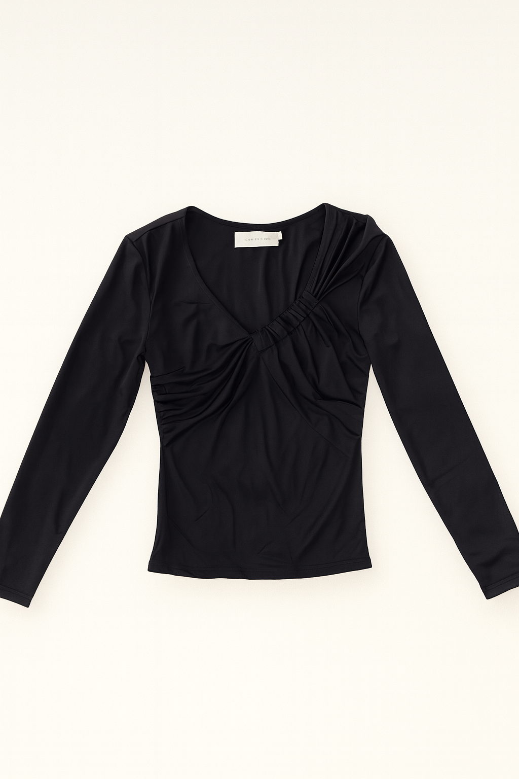 Blusa Manga Larga Super Stretch con Detalle Frontal