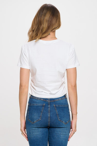 Stretch Cotton Top Ajustable con Elástico Lateral