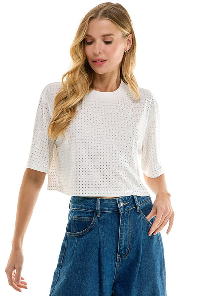 Top Boxy con Rhinestones