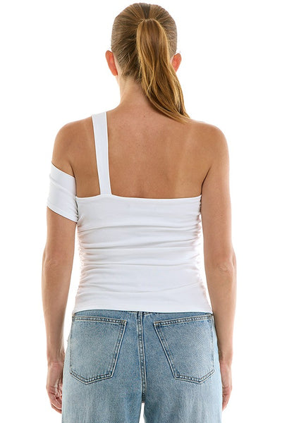 Top Stretch Cotton de Un Hombro