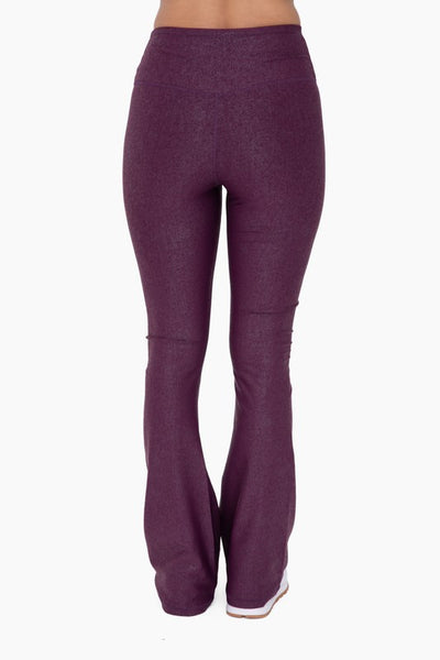 Sparkle Foil Look Crossover Flared Leggings