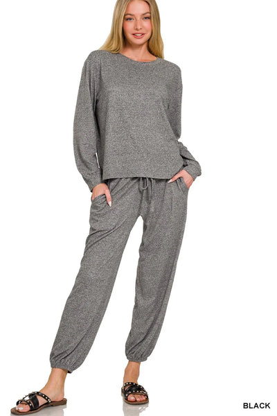 Super Soft Melange Hacci Lounge Pajama Set