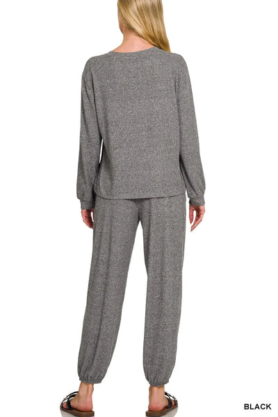 Super Soft Melange Hacci Lounge Pajama Set