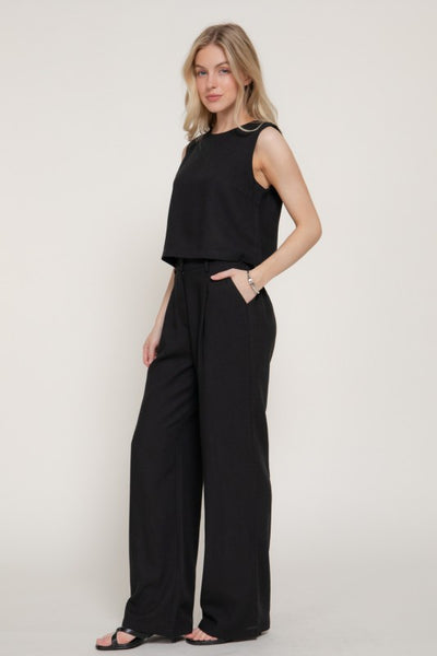 Pantalón Recto Efecto Lino