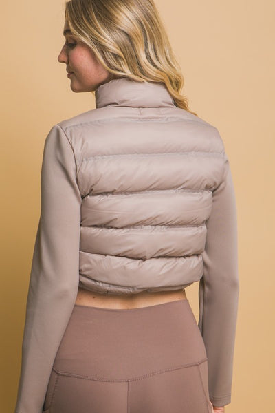High Collar Plain Puffer Jacket